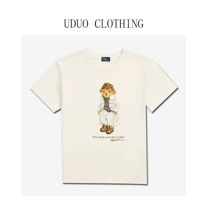 专柜同款【伦敦街区】拉夫家25春夏刺绣印花平纹竹节棉T恤8009