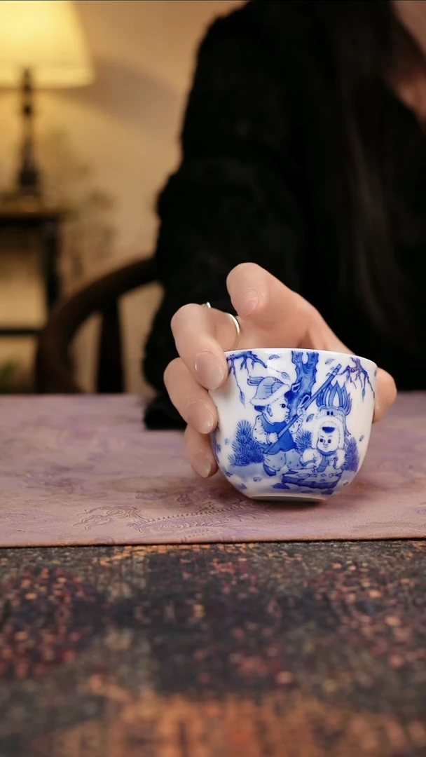 杯景德镇陶瓷杯碗柴烧多人