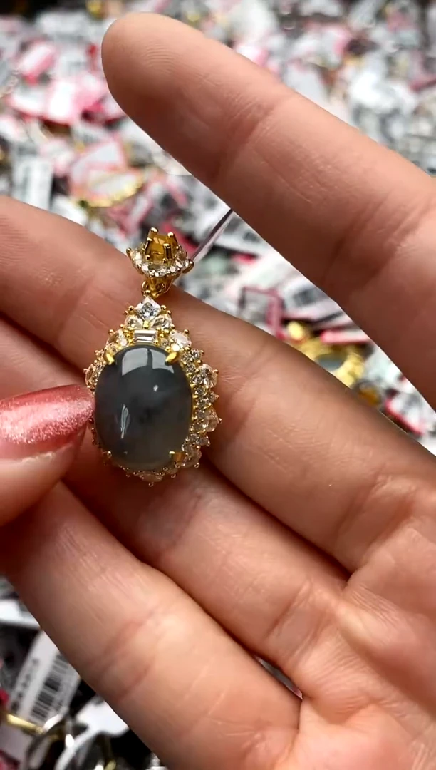 【闪购商品】翡翠戒指银S925镶嵌77777777    5