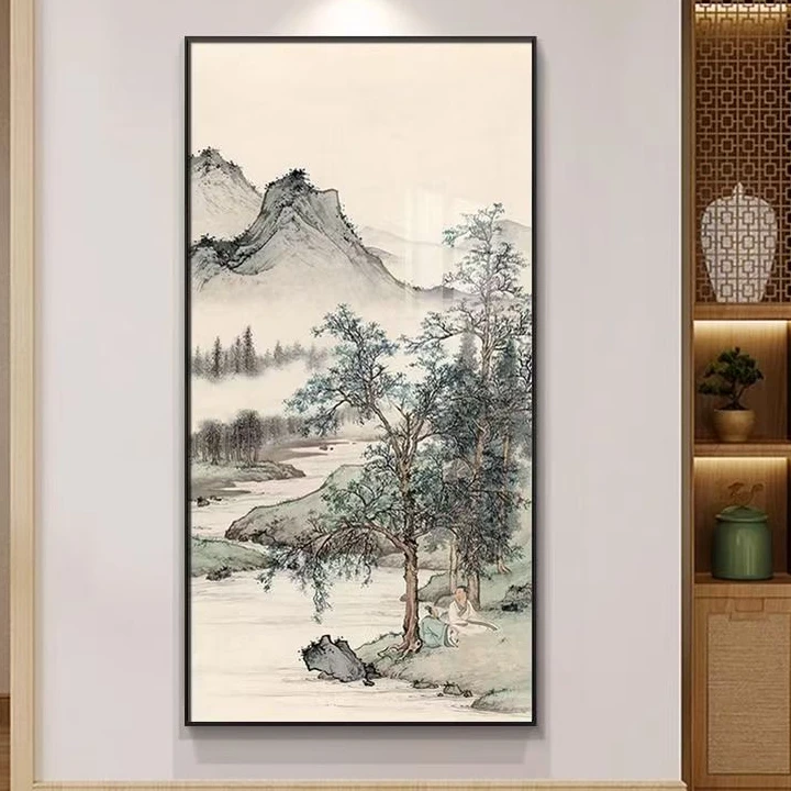 中式水墨风山水挂画多种款式可选适用于室内客厅茶室书房等