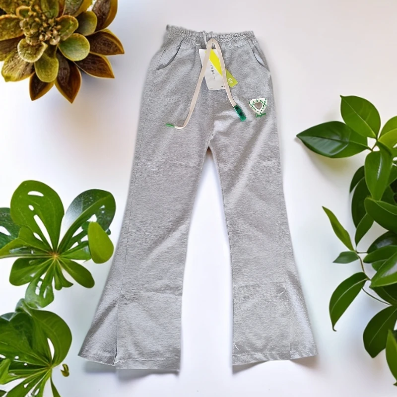 女童喇叭裤儿童春季微喇裤子春装女大童春秋运动灰色新款2025卫裤