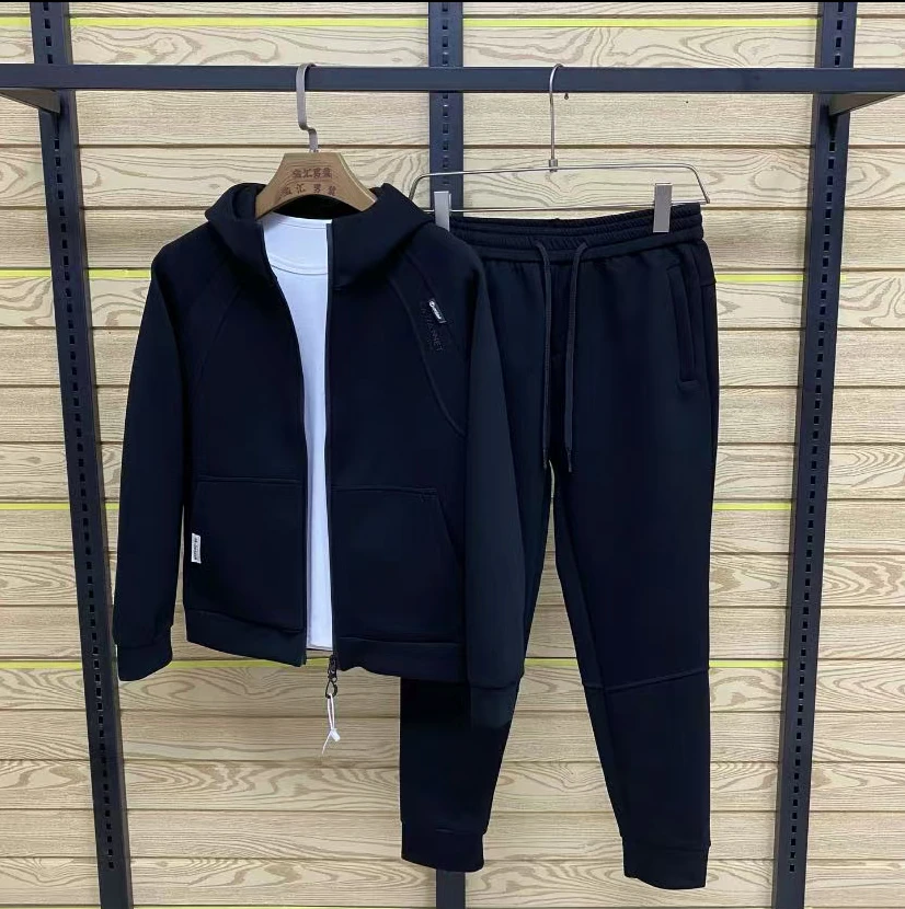 新款高品质男士连帽休闲运动套装