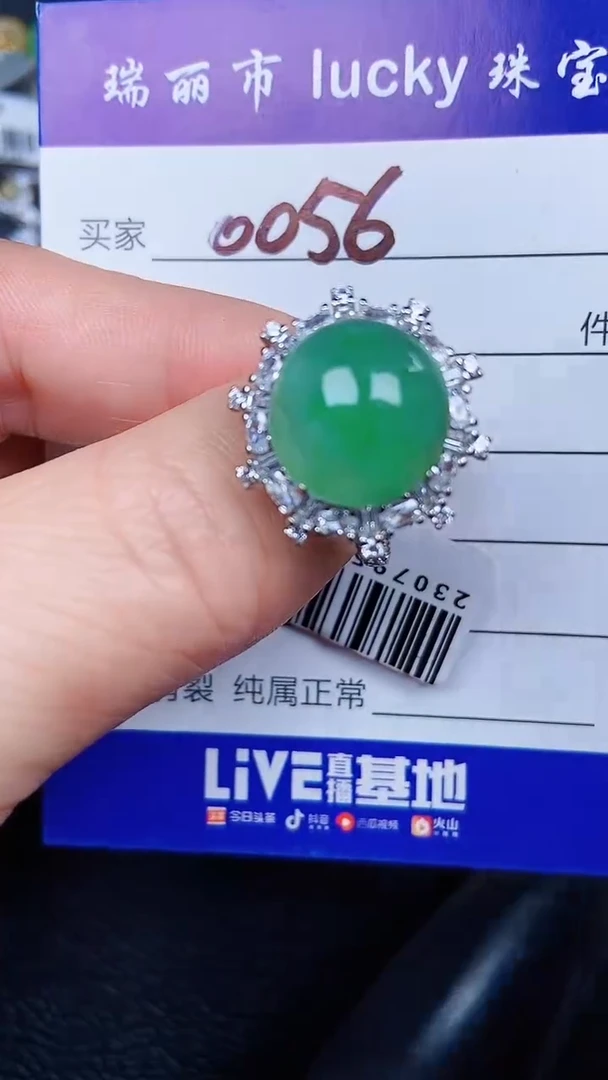 颈饰银S925镶嵌翡翠0056