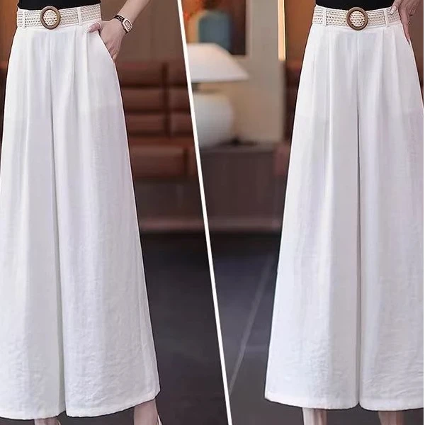 【靓衣园】时尚松紧高腰九分阔腿裤（018）