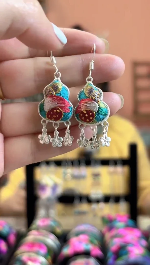 织绣艺枝独绣民族风手工饰品139