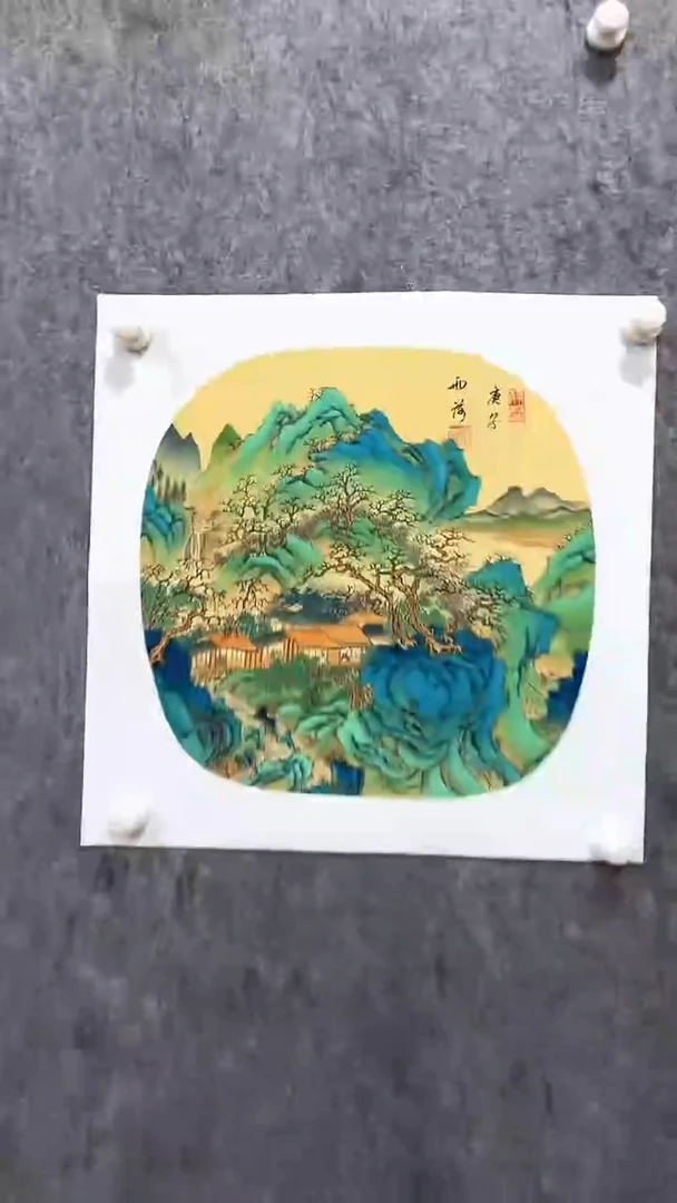 国画雨荷-绢布山水-1平尺-手绘-纸本-国画