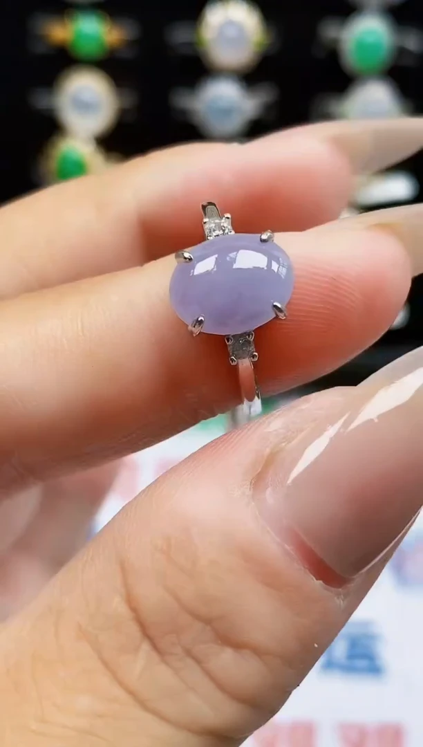 银S925镶嵌戒指翡翠0048