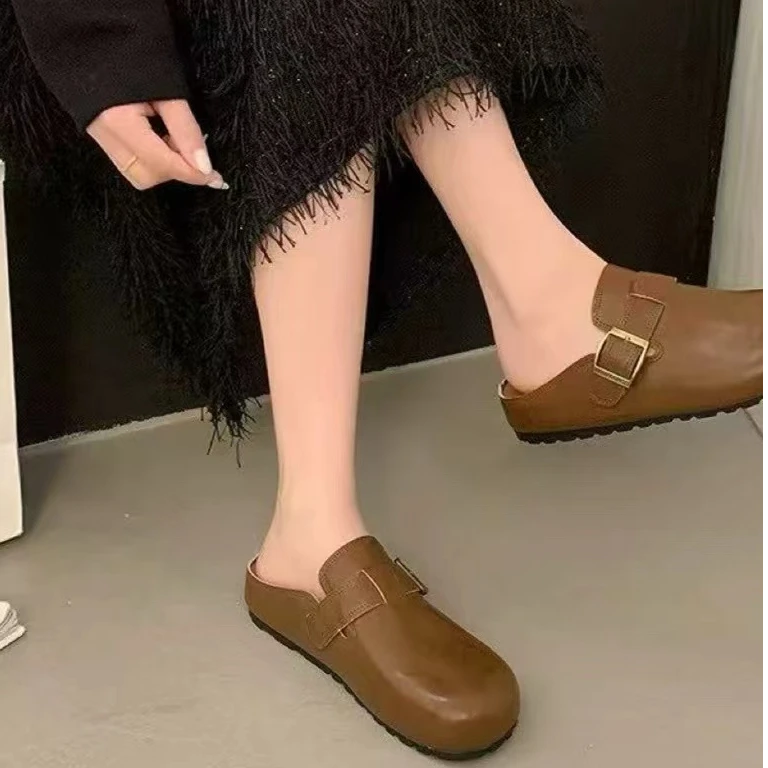 春款法式拖鞋女新款配裙子仙女风包头透气拖鞋9688-1