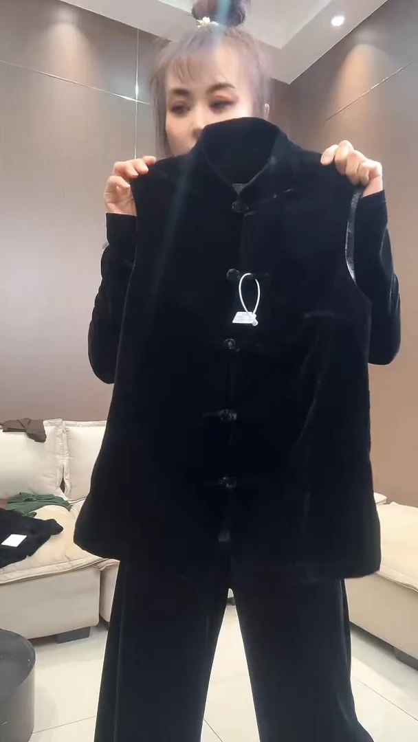 盘扣马夹短款无弹M