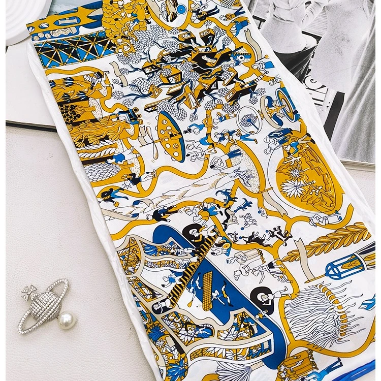 「世界博览会 」 90cm14姆米斜纹丝巾时尚桑蚕丝真丝方巾