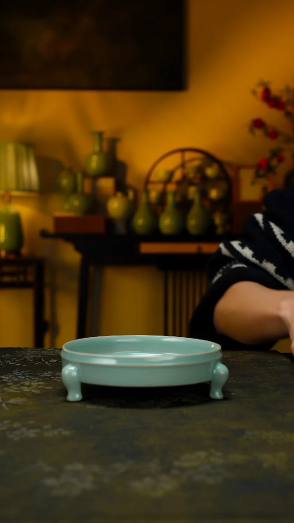 盖碗草*指三足洗精品-新粉放漏