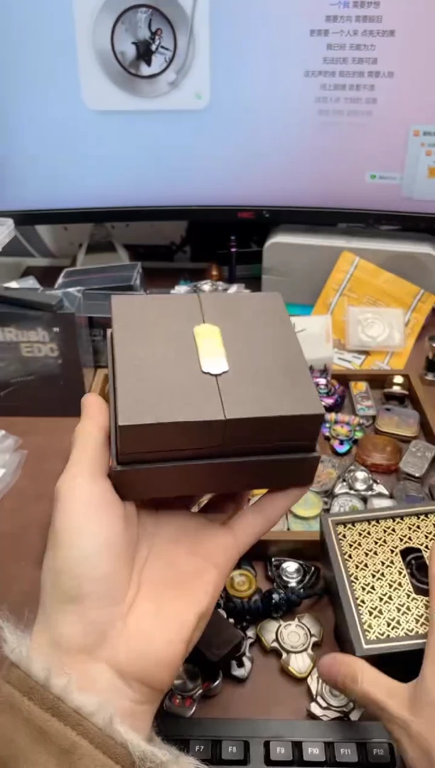 羊羔毛黑檀镇纸带盒