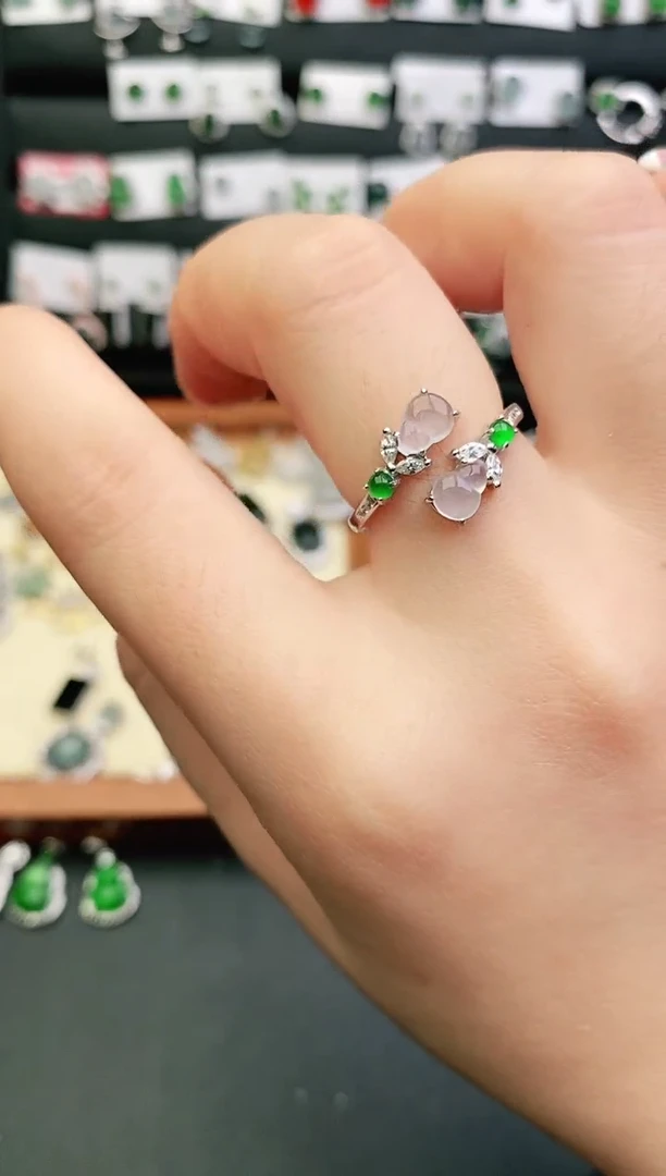 银S925镶嵌戒指翡翠0