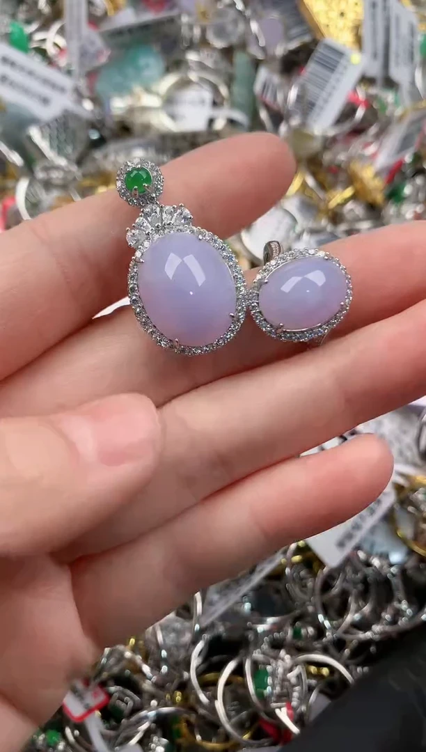 银S925镶嵌戒指翡翠555                  1