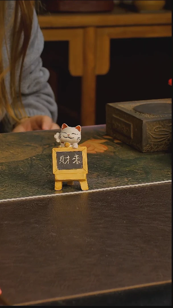 紫砂茶宠来财小猫茶宠