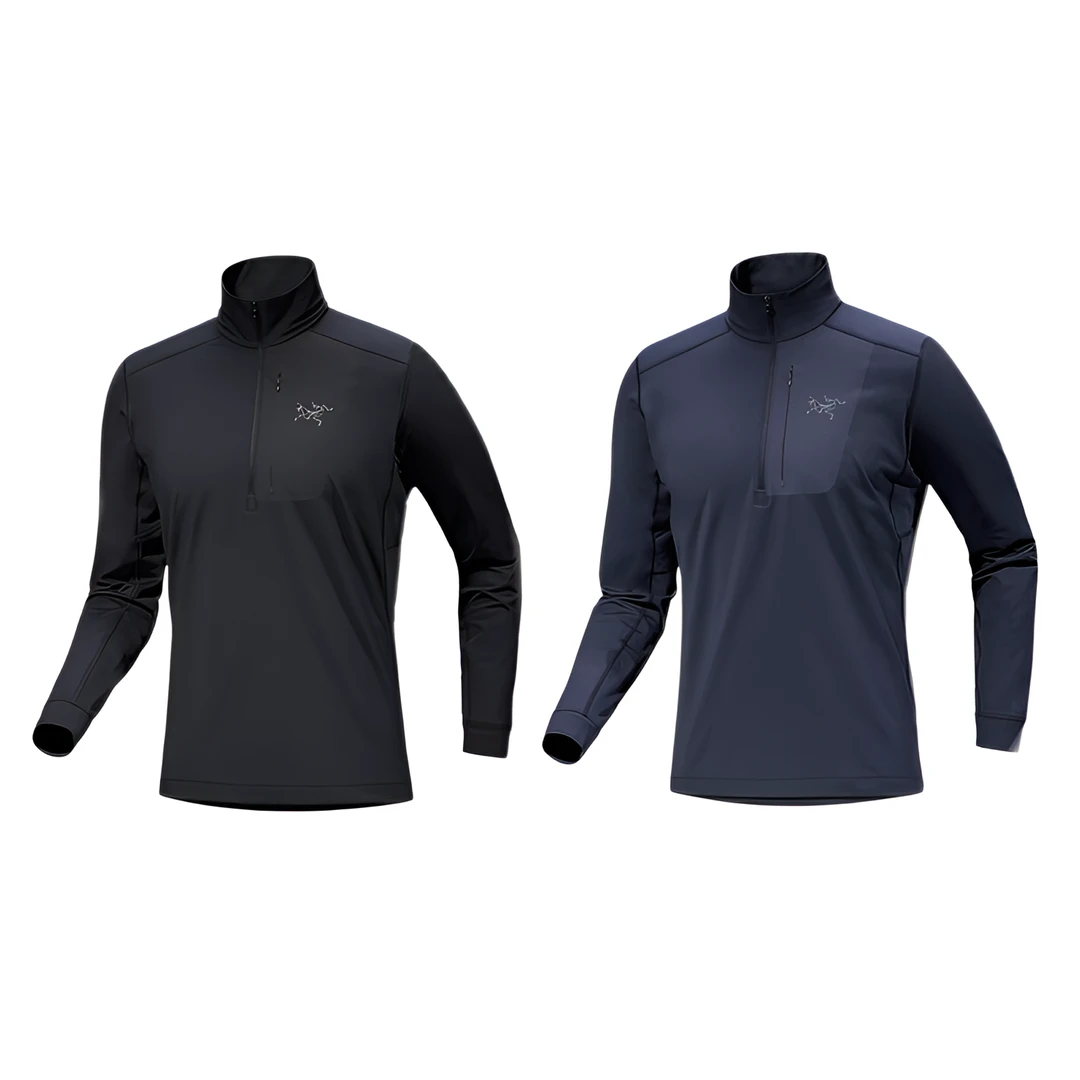 ARC'TERYX/始祖鸟 Rho LT Zip 纯色 抓绒半拉链长袖卫衣 T恤 男款