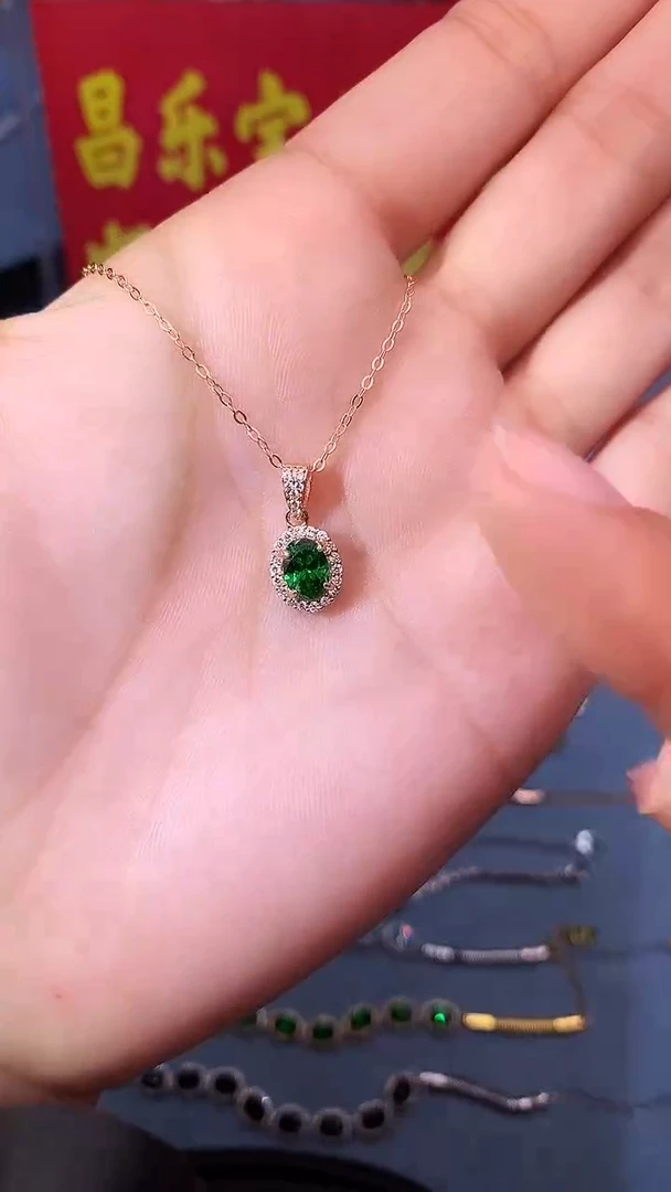 【闪购商品】透辉石吊坠银S925镶嵌1111111