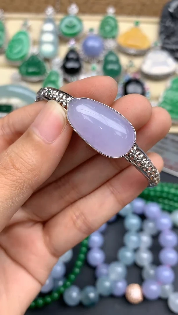 【闪购商品】翡翠手镯18K金镶嵌368--中国好珍宝