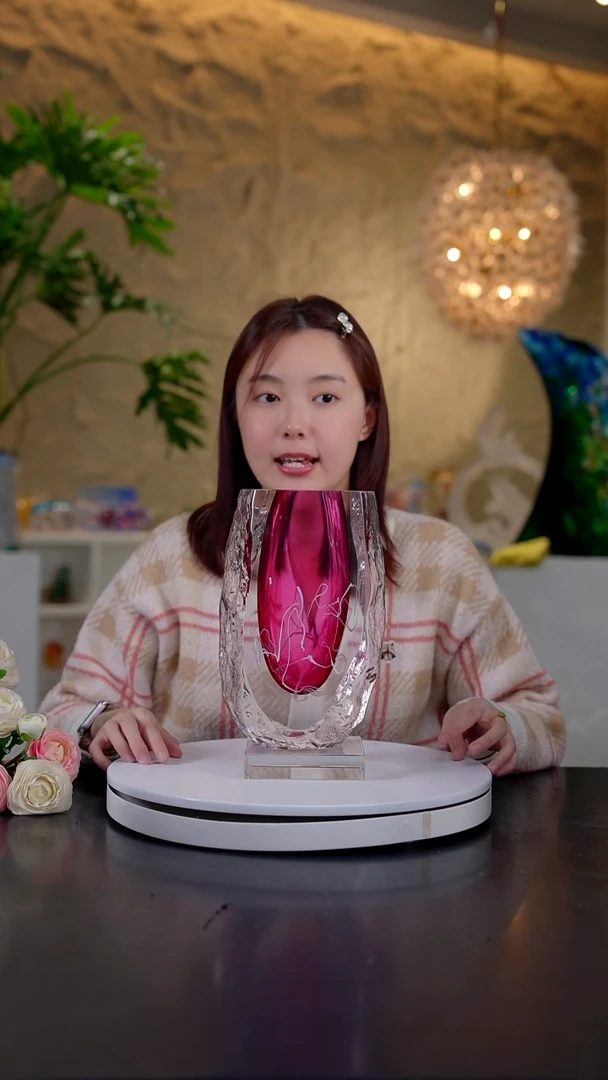 摆件金红色设计款花器+底座