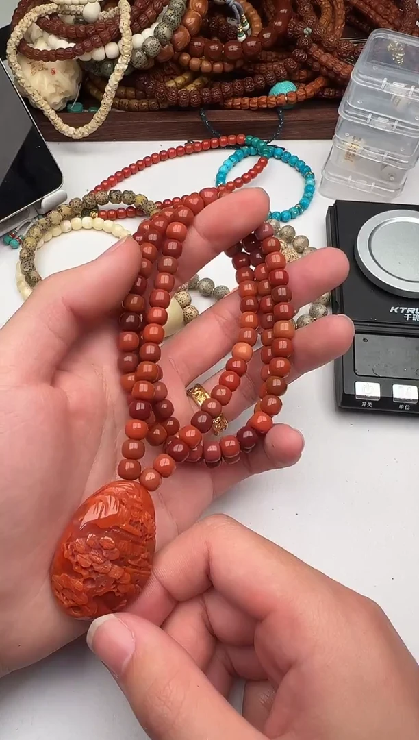 套链未镶嵌南红玛瑙108