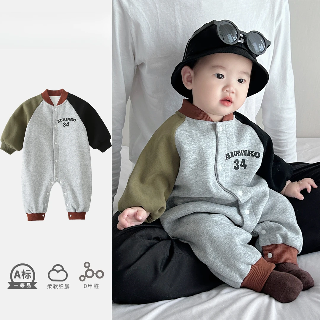 MK&UR.BV婴儿衣服秋季宝宝连体衣春秋款可爱超萌韩版满月宝宝衣服