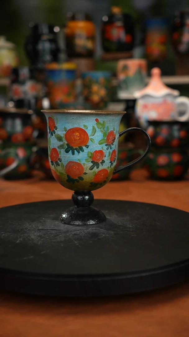 紫砂油画手绘釉下彩