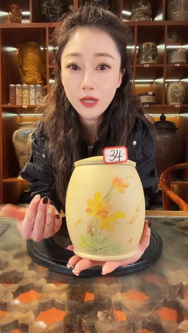 【闪购商品】缸云南建水紫陶白泥小茶罐@34
