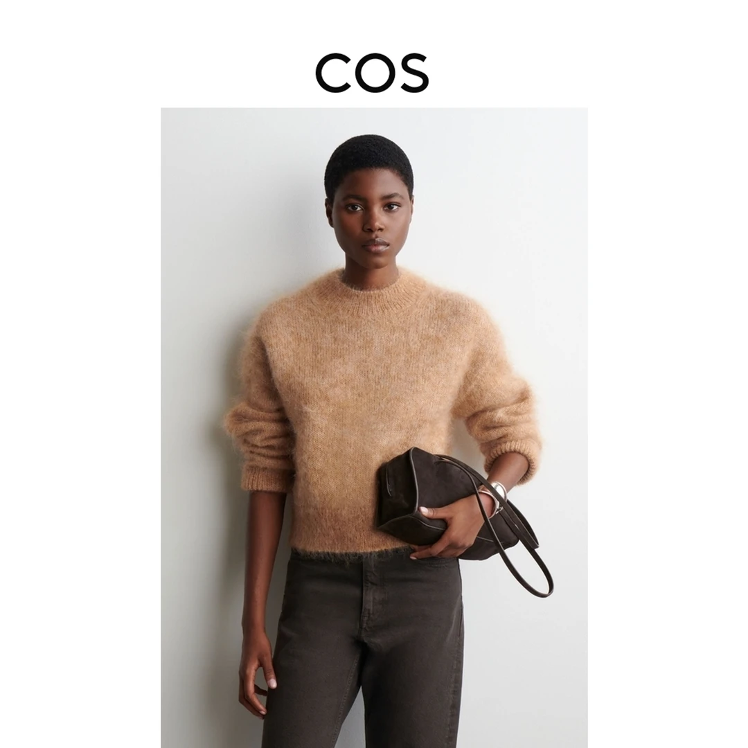 COS女装 标准版型马海毛混纺圆领针织衫2025秋季新品1309590001