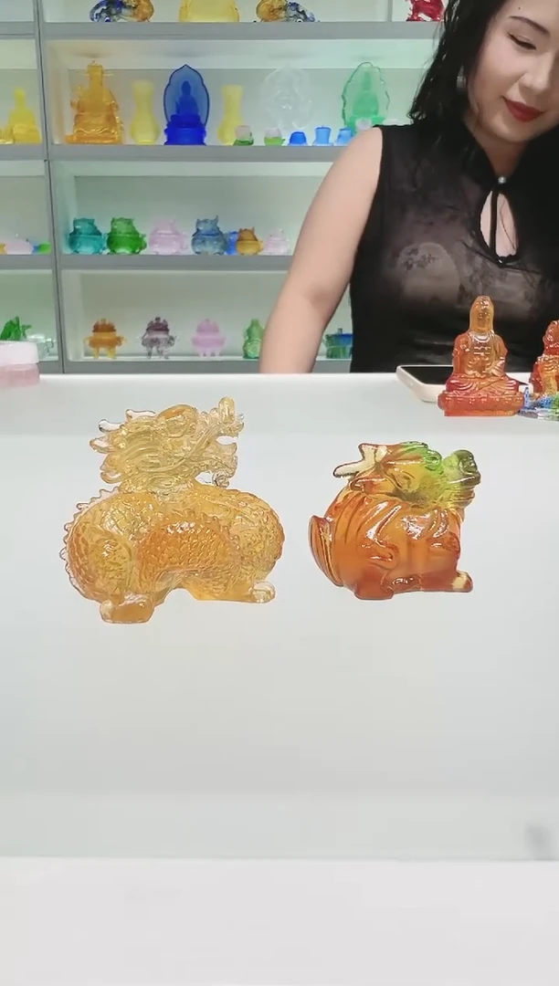 手工艺品琉璃古法琉璃两件套