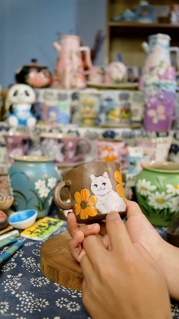 瓷片设计师款手绘釉下五彩陶瓷