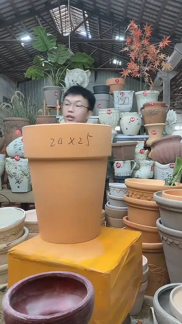 【闪购商品】缸3个20*25红陶反比例无托