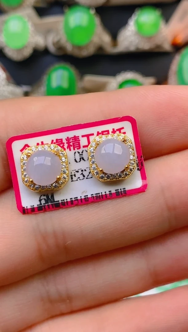 翡翠戒指银S925镶嵌天然