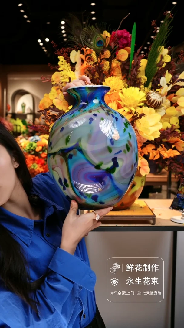 手工艺品琉璃手工花器花束空运包邮送货上门-以图片为准