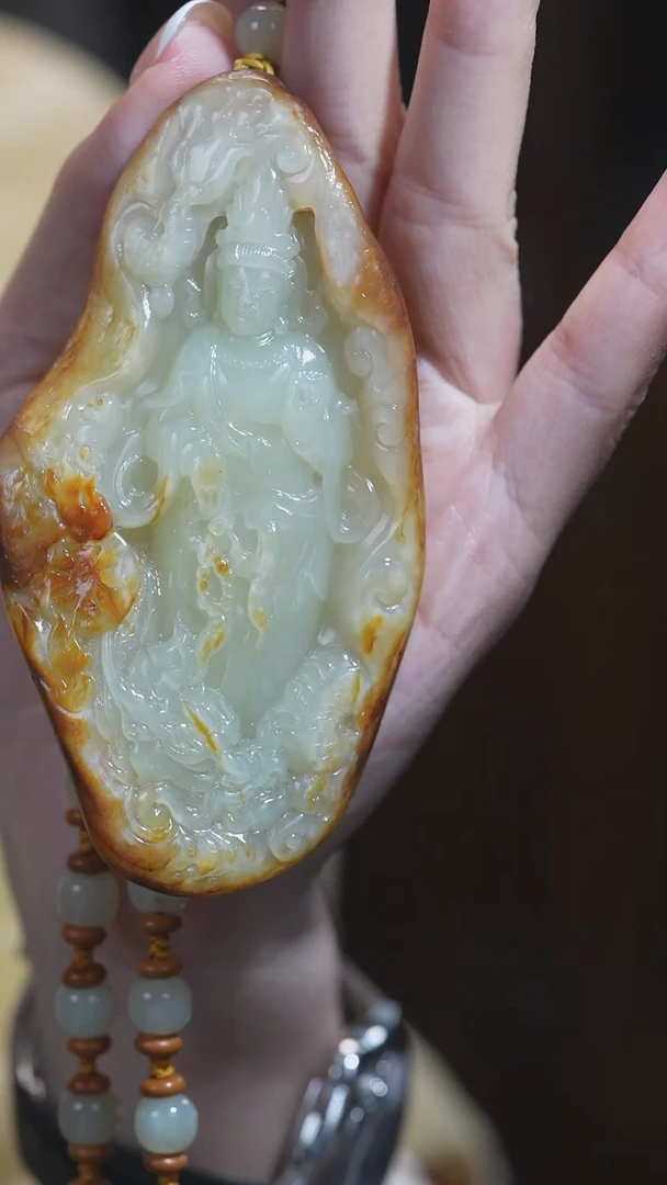 颈饰未镶嵌和田玉观音