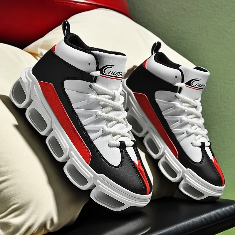 男鞋皮面运动休闲鞋韩版潮流百搭健步鞋男士大码老爹鞋减震鞋子男