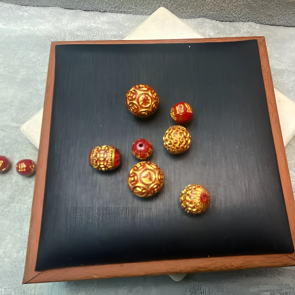 天然辰砂天然辰砂烫金工艺8-10两颗堵貔貅两头必备珠