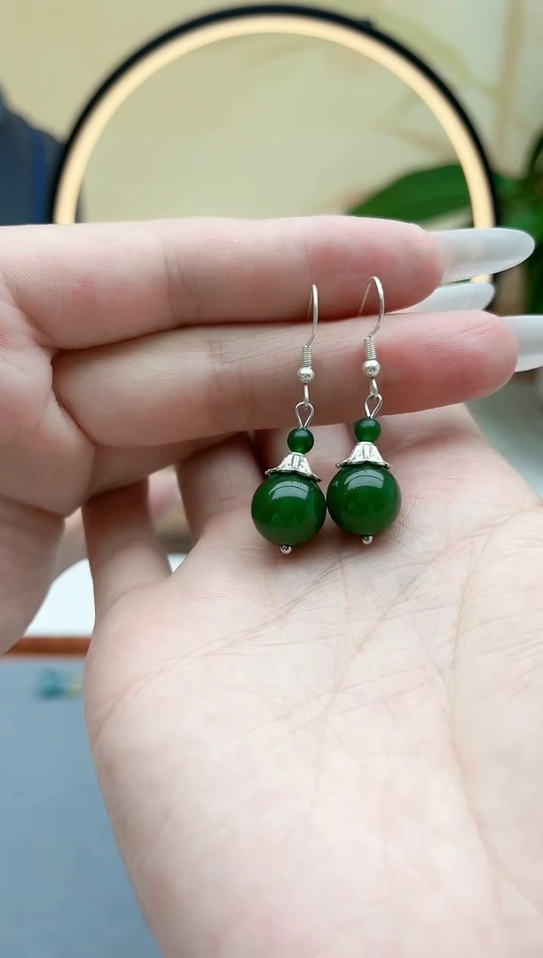 玛瑙/玉髓耳饰银S925镶嵌682