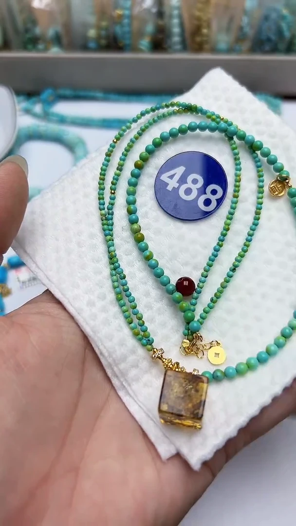 玛瑙/玉髓珠子银S925镶嵌488