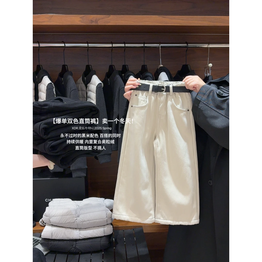 【小大人】爆单双色直筒裤秋款女童百搭显瘦时尚不过时休闲裤2607