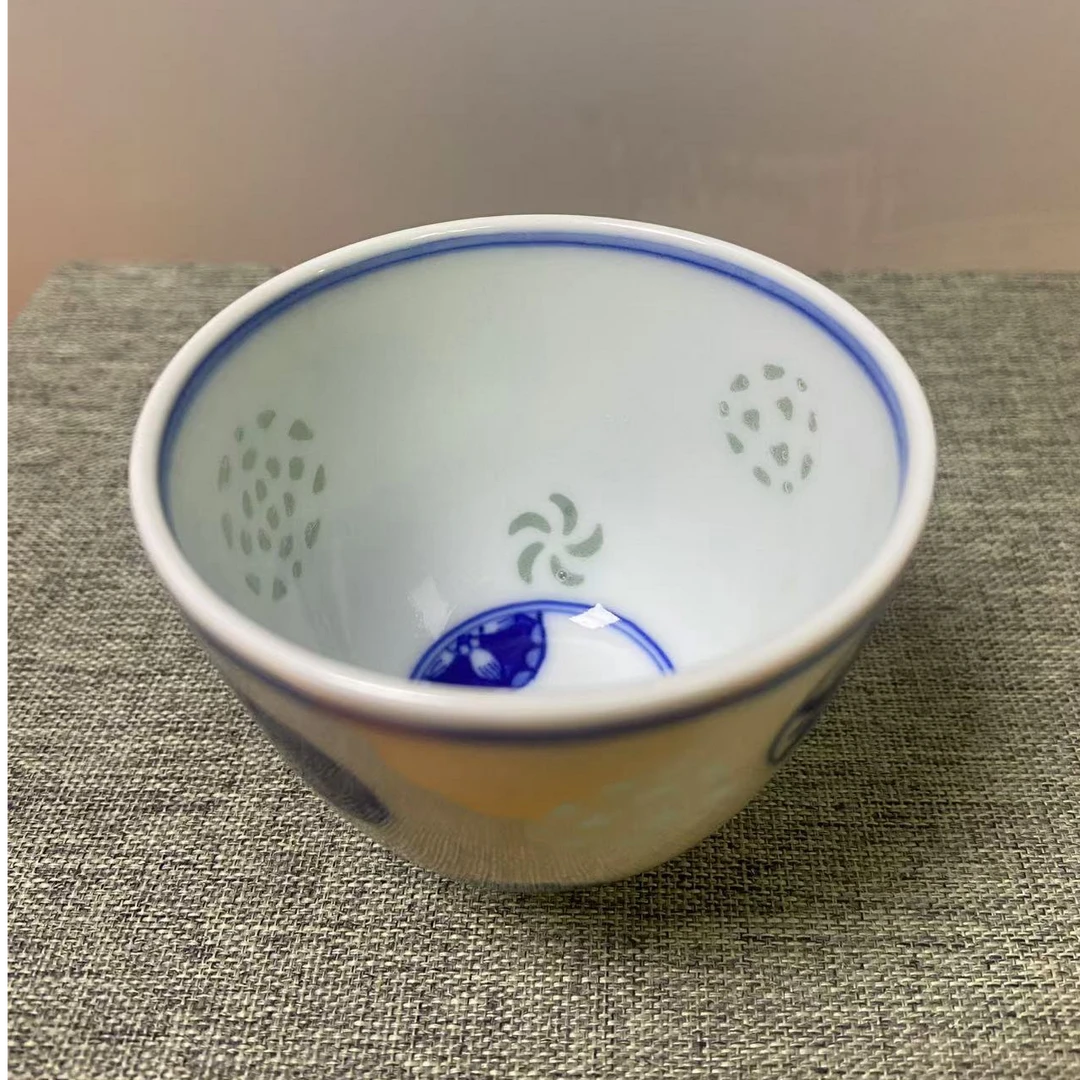 景德镇陶瓷皮球花铃铛杯手工手绘