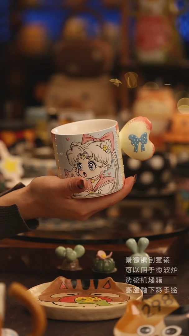 陶瓷景德镇可爱陶瓷釉下彩绘设计师款