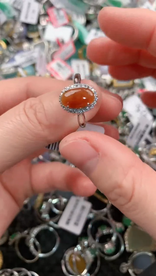 银S925镶嵌戒指翡翠111--5