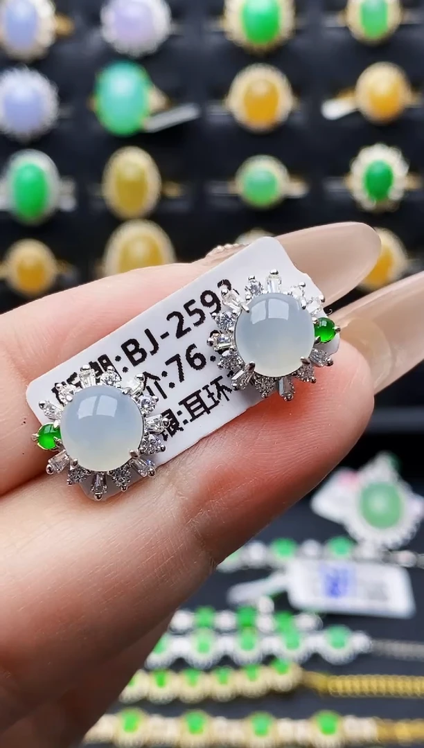 银S925镶嵌戒指翡翠0100