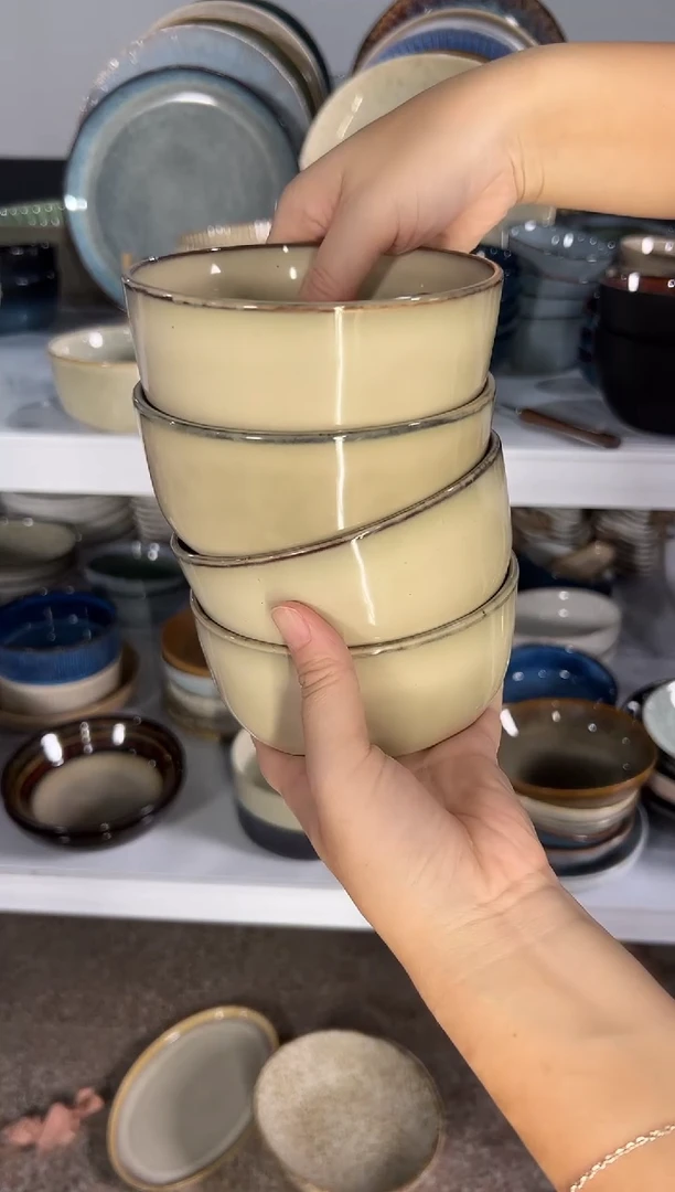 陶瓷外贸尾货瑕疵满20包邮X4 T对面小号米饭碗