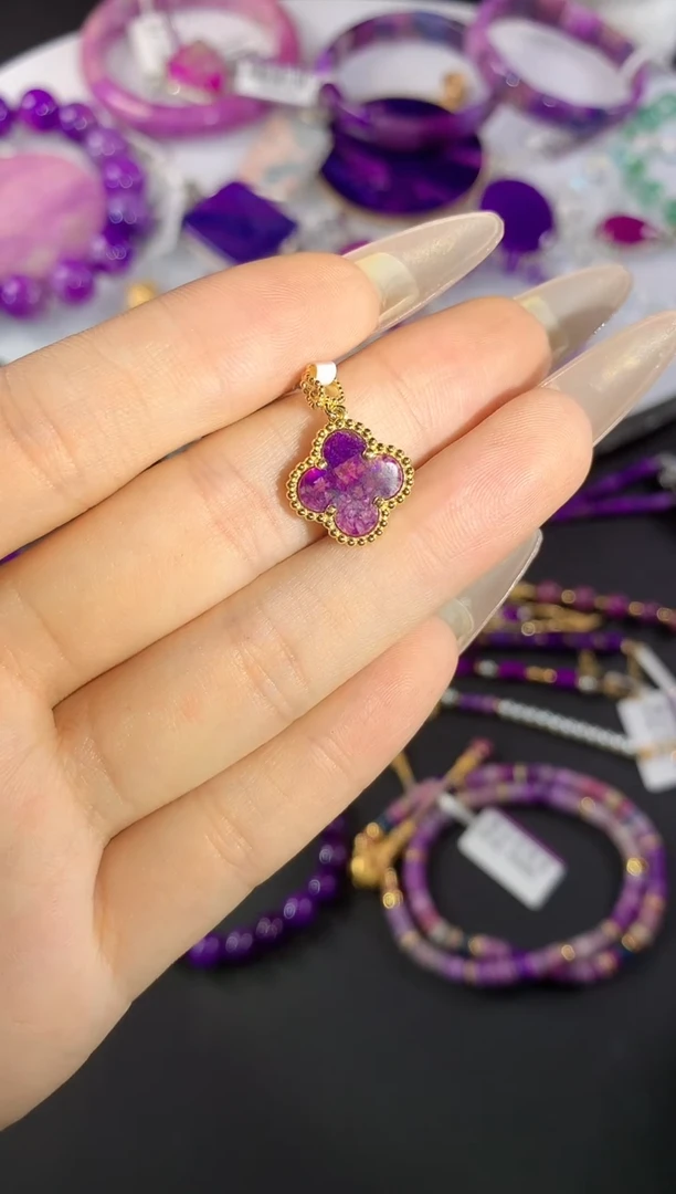 银S925镶嵌苏纪石（舒俱来）.吊坠