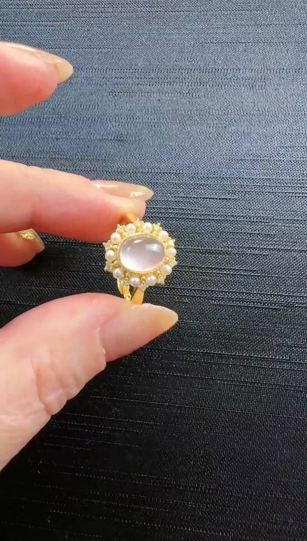 【闪购商品】水晶戒指银S925镶嵌粉晶