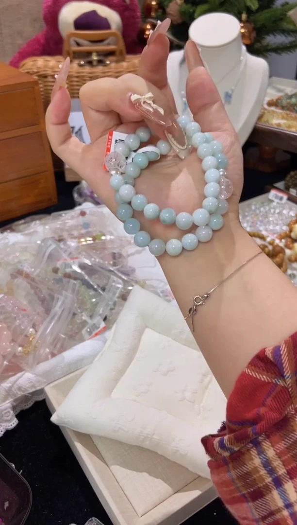 水晶手串未镶嵌孤品捡漏均匀瑕疵介意勿拍