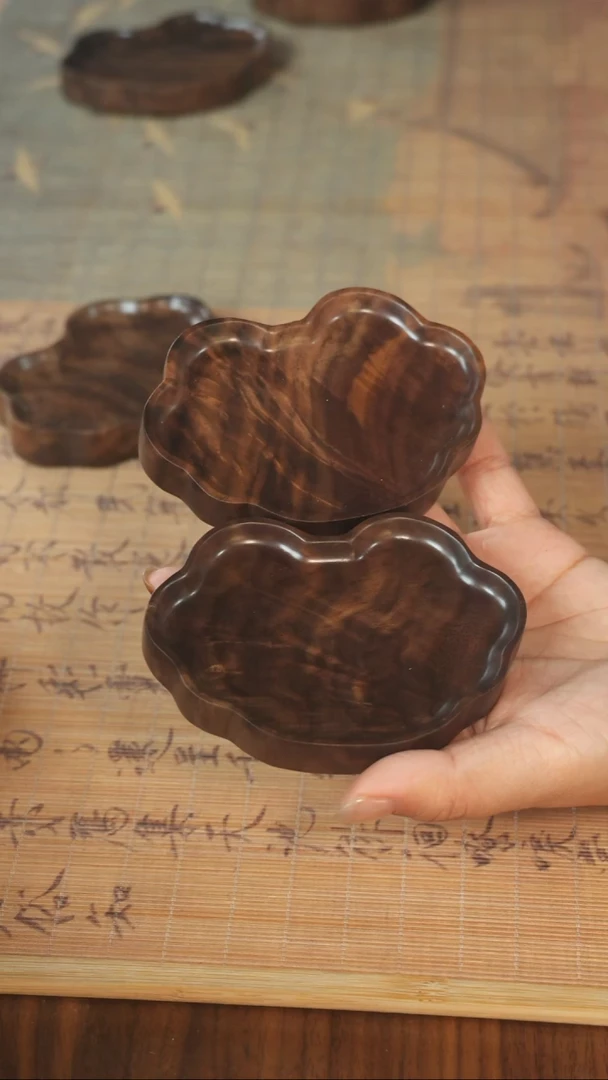 ?****꒱北美黑胡桃木茶盘817一对