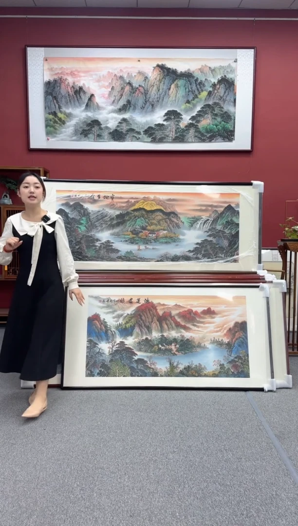 国画手绘 单画芯 150*66  鸿运当头 加太阳