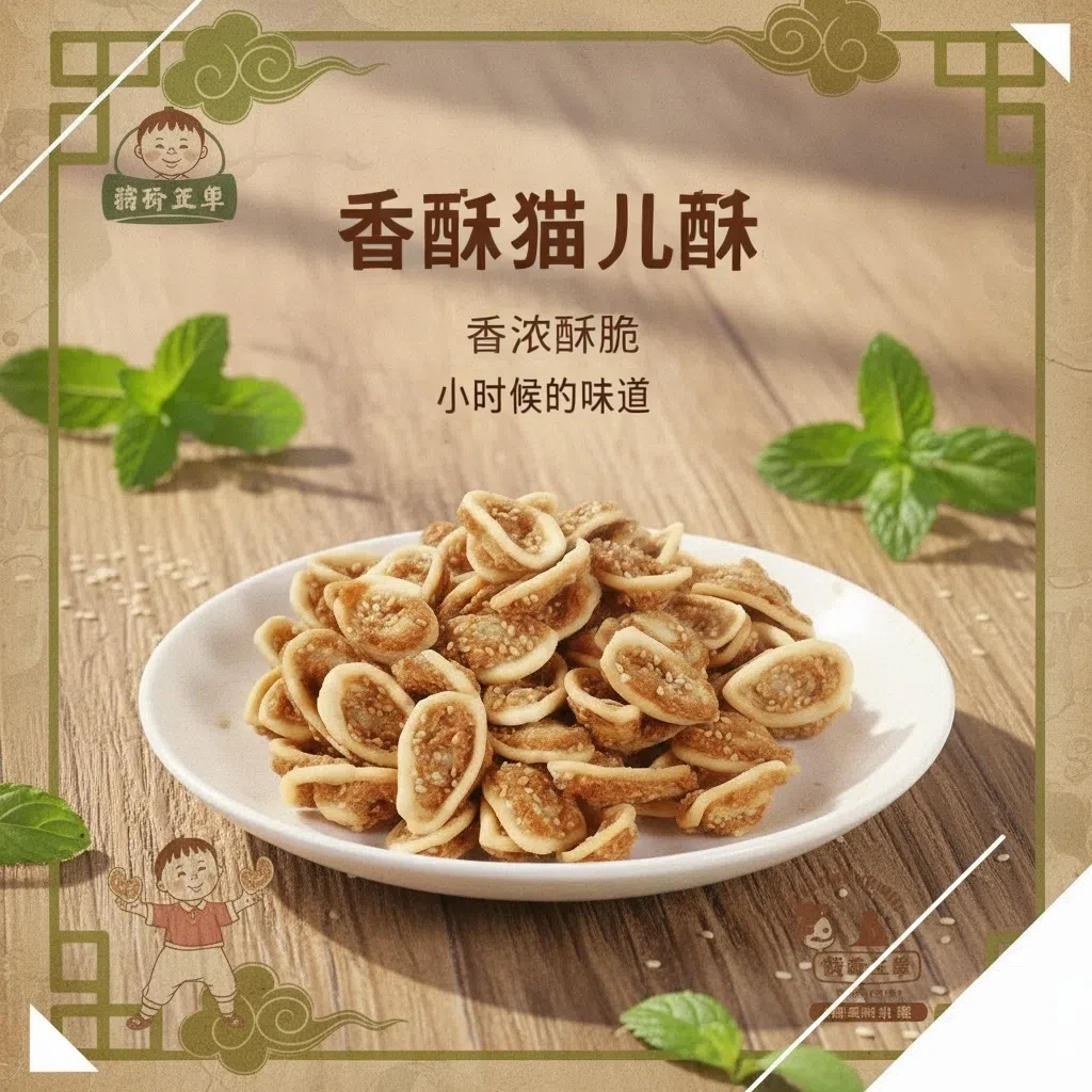 香酥猫耳酥怀旧零食吃货零食罐装经典休闲食品猫耳朵解馋小吃